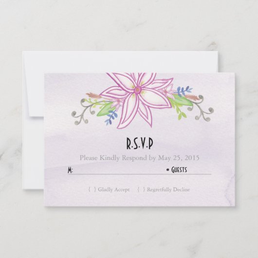 RSVP-Karte für lila Blumenzwiebeln RSVP Karte (Vorderseite)