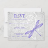 RSVP-Karte für lila Libellenhochzeit RSVP Karte (Vorderseite)