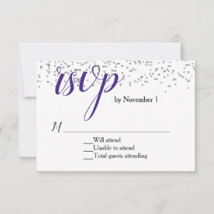 RSVP-Karte für Lila und weiße Hochzeiten (Ultra Vi RSVP Karte