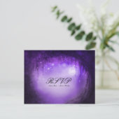 RSVP-Karte für lila verzauberte Forest Fantasy Wed Einladungspostkarte (Stehend Vorderseite)