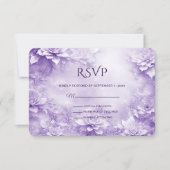 RSVP-Karte für lila weiße Blume RSVP Karte (Vorderseite)