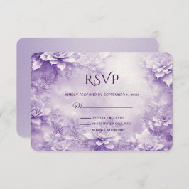 RSVP-Karte für lila weiße Blume RSVP Karte
