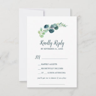 RSVP-Karte für Lush Greenery & Eucalyptus Song RSVP Karte