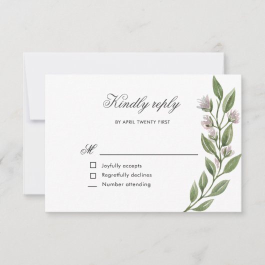 RSVP-Karte für Magenwaldflora RSVP Karte (Vorderseite)