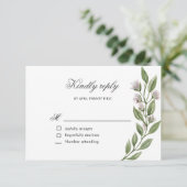 RSVP-Karte für Magenwaldflora RSVP Karte (Stehend Vorderseite)