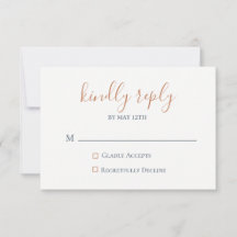 RSVP-Karte für marmorierte Kupfernavy