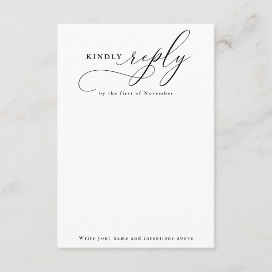 RSVP-Karte für Minimalistische Bearbeitung von Skr Begleitkarte (Vorderseite)