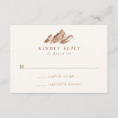 RSVP-Karte für Minimalistische Braun-Hochzeit Begleitkarte (Vorderseite)