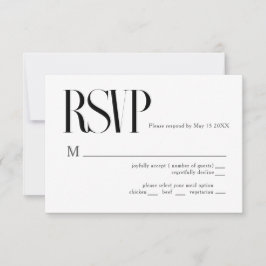 RSVP-Karte für Minimalistische Chic-Hochzeit RSVP Karte