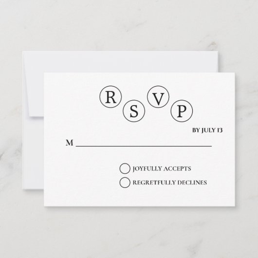 RSVP-Karte für Minimalistische Hochzeiten | Einfac Einladung (Vorderseite)