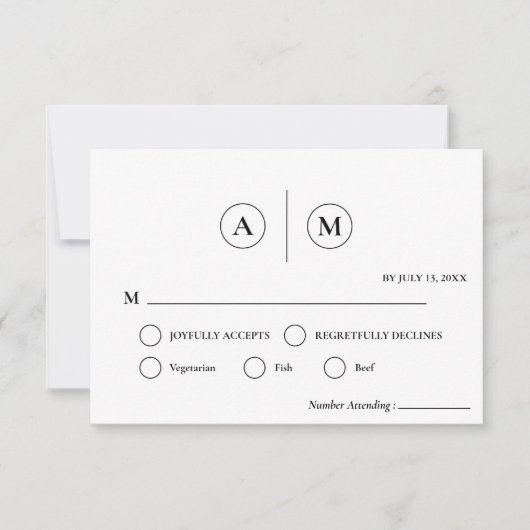 RSVP-Karte für Minimalistische Hochzeiten | Einfac Einladung (Vorderseite)