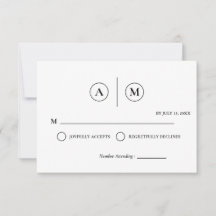 RSVP-Karte für Minimalistische Hochzeiten | Einfac