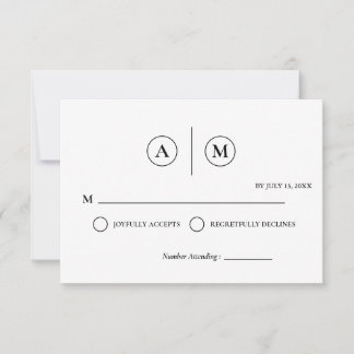 RSVP-Karte für Minimalistische Hochzeiten | Einfac Einladung