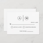 RSVP-Karte für Minimalistische Hochzeiten | Einfac Einladung (Vorne/Hinten)