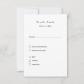 RSVP-Karte für Minimalistische Hochzeiten - Elegan RSVP Karte (Vorderseite)