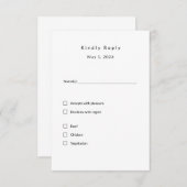 RSVP-Karte für Minimalistische Hochzeiten - Elegan RSVP Karte (Vorne/Hinten)