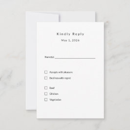 RSVP-Karte für Minimalistische Hochzeiten - Elegan RSVP Karte