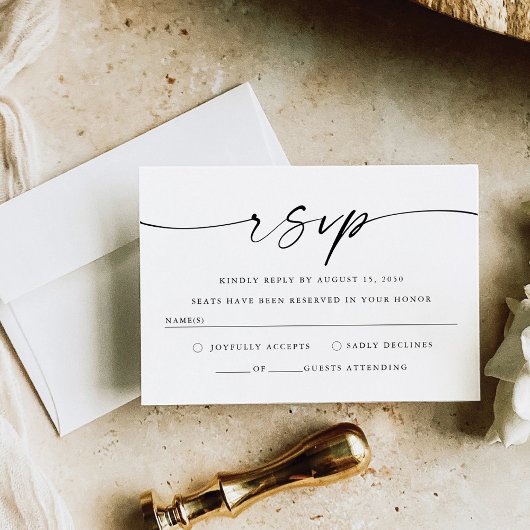RSVP-Karte für Minimalistische Hochzeiten RSVP Karte