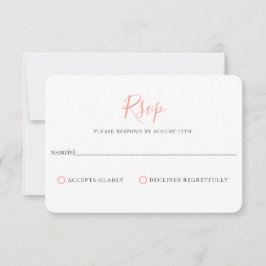 RSVP-Karte für Minimalistische Korallenrosa RSVP Karte