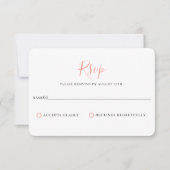 RSVP-Karte für Minimalistische Korallenrosa RSVP Karte (Vorderseite)