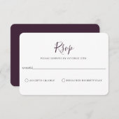RSVP-Karte für Minimalistische Lila Hochzeit RSVP Karte (Vorne/Hinten)