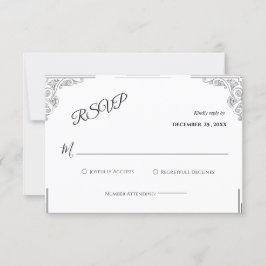 RSVP-Karte für Minimalistische Schwarz-Weiß-Hochze RSVP Karte