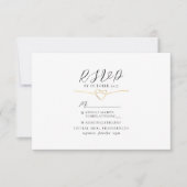 RSVP-Karte für Minimalistische Schwarze Hochzeit RSVP Karte (Vorderseite)