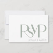 RSVP-Karte für Minimalistischen Dusty-Sage RSVP Karte (Vorderseite)