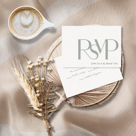 RSVP-Karte für Minimalistischen Dusty-Sage RSVP Karte
