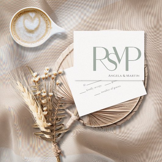 RSVP-Karte für Minimalistischen Dusty-Sage RSVP Karte
