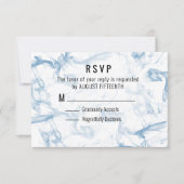 RSVP-Karte für Minimalistisches Blaurauchen RSVP Karte (Vorderseite)