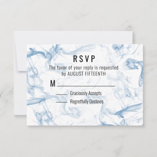 RSVP-Karte für Minimalistisches Blaurauchen RSVP Karte (Vorderseite)
