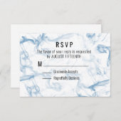 RSVP-Karte für Minimalistisches Blaurauchen RSVP Karte (Vorne/Hinten)
