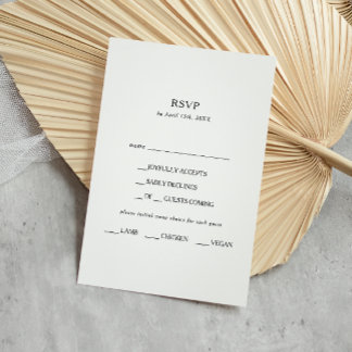 RSVP-Karte für Minimalistisches Menü RSVP Karte