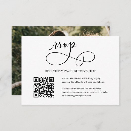 RSVP-Karte für Minimalistisches Script-Hochzeitssk RSVP Karte (Vorne/Hinten)