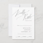 RSVP-Karte für Minimalistisches Skriptmenü RSVP Karte (Vorderseite)