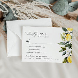 RSVP-Karte für moderne Grünpflanzen Lemon Floral W Dankeskarte