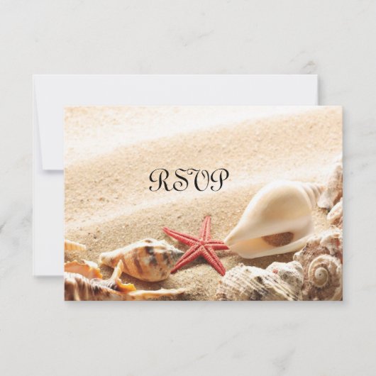RSVP-Karte für Muscheln und Starfish RSVP Karte (Vorderseite)