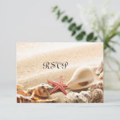 RSVP-Karte für Muscheln und Starfish RSVP Karte (Stehend Vorderseite)