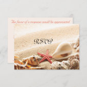 RSVP-Karte für Muscheln und Starfish RSVP Karte (Vorne/Hinten)
