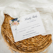 RSVP Karte für nacktes und rot rosa Blumenmehl