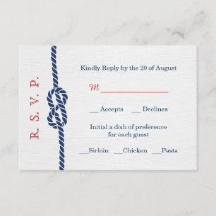 RSVP-Karte für Nautic Knot Wedding RSVP Karte