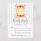 RSVP-Karte für nautische Aquarellgoldfarben Hinweiskarte (Vorderseite)