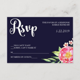 RSVP-Karte für Navy Blush RSVP Karte