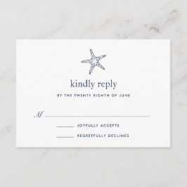 RSVP-Karte für Navy und White Starfish RSVP Karte