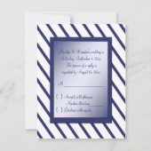 RSVP-Karte für Navy und White Strip RSVP Karte (Rückseite)