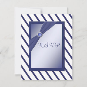 RSVP-Karte für Navy und White Strip RSVP Karte
