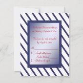 RSVP-Karte für Navy und White Strip RSVP Karte (Rückseite)