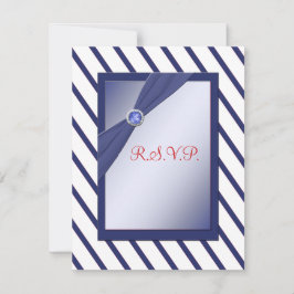 RSVP-Karte für Navy und White Strip RSVP Karte