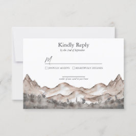 RSVP-Karte für neutrale Tone Mountain-Hochzeit RSVP Karte
